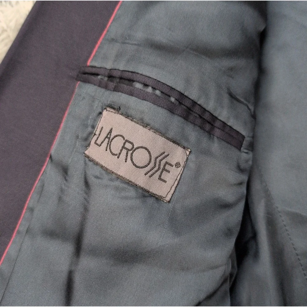 Vintage Lacrosse Jacket Mens 44R Blue Wool Suit Coat Lined Pockets South Africa